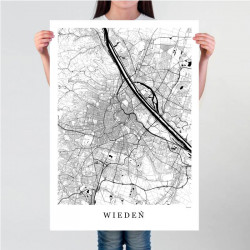 WIEDEŃ -  plakat mapa Wiednia