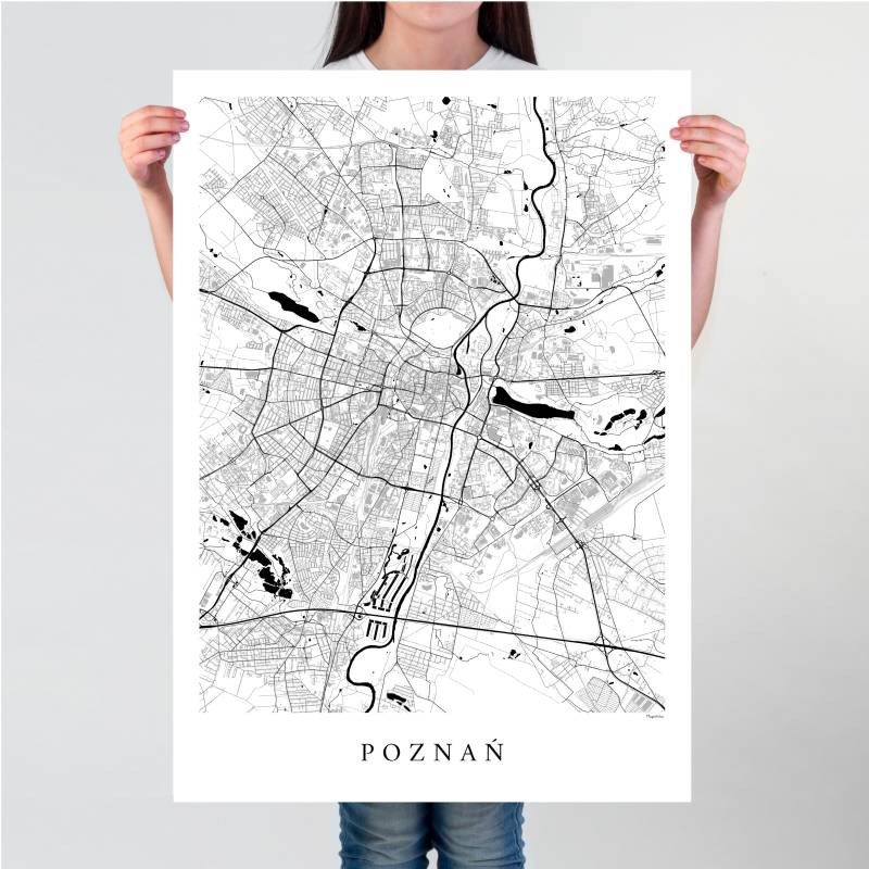 Poznań - mapa Poznania plakat
