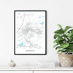 Legnica - mapa plakat Legnica
