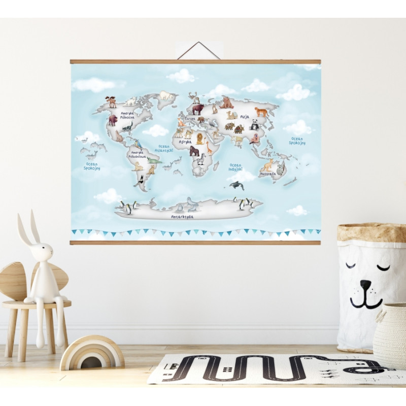 Mapa ze zwierzętami - plakat