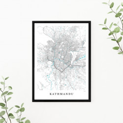 Kathmandu - plakat mapa Kathmandu