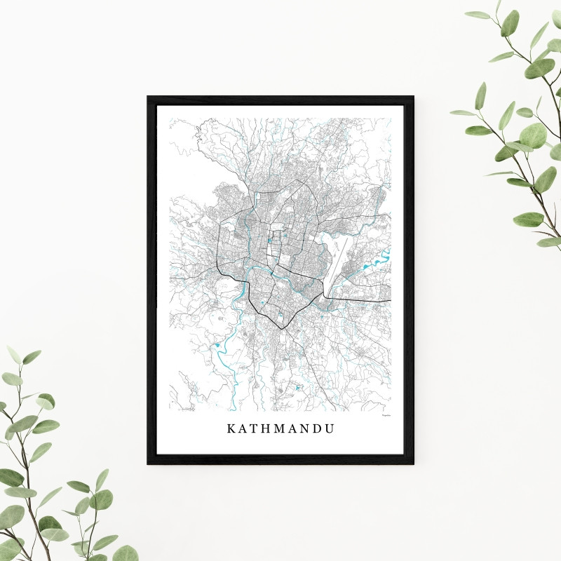 Kathmandu - plakat mapa Kathmandu