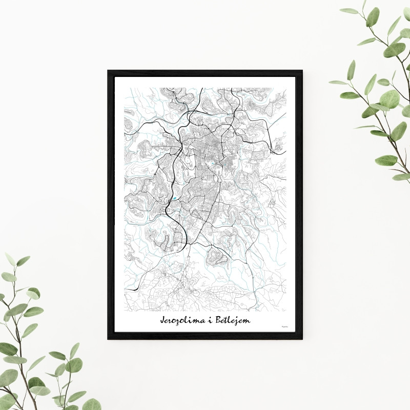 Jerozolima i Betlejem plakat mapa