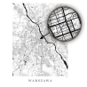 Warszawa - mapa plakat czarno-biały