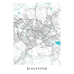 Białystok - plakat mapa...