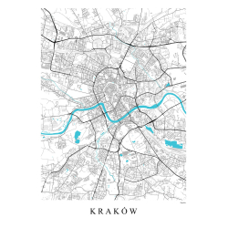 Kraków - plakat mapa Krakowa