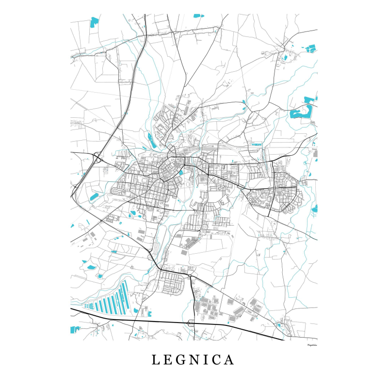 Legnica - plakat mapa Legnica