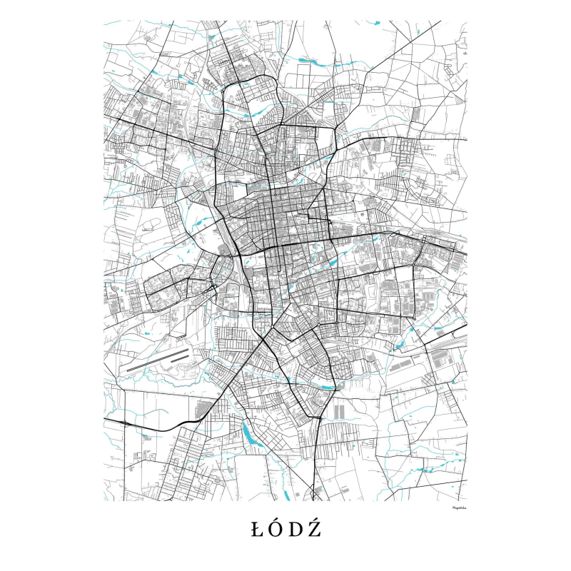 Łódź - plakat mapa Łodzi