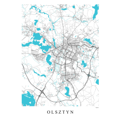 Olsztyn - plakat mapa Olsztyna