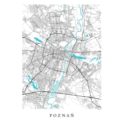 Plakat mapa Poznań