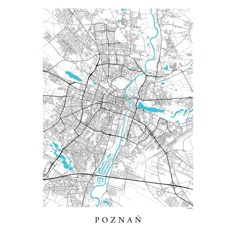 Plakat mapa Poznań