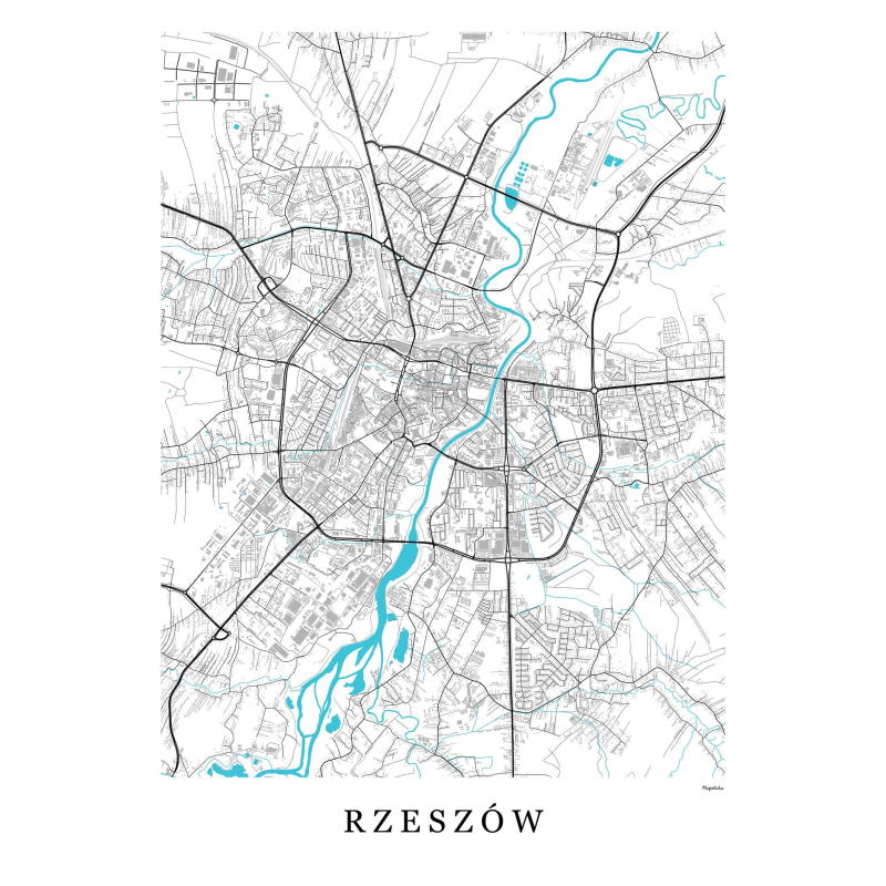 Plakat mapa Rzeszów