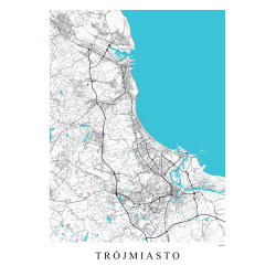 Plakat mapa Trójmiasto