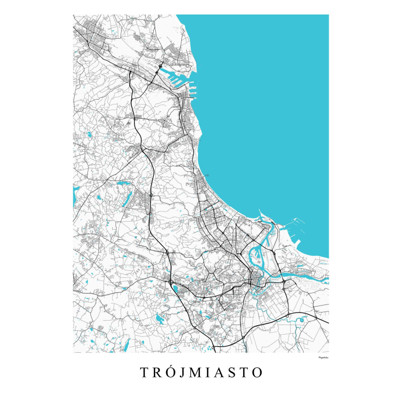 Plakat mapa Trójmiasto