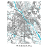 Plakat mapa Warszawa