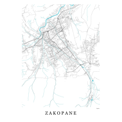 Plakat mapa Zakopane