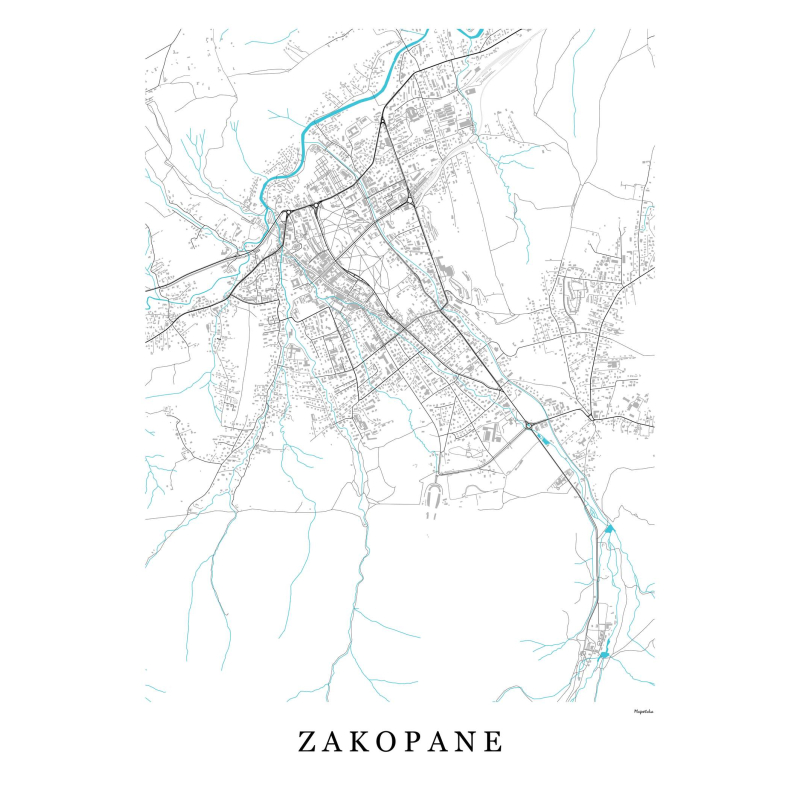 Plakat mapa Zakopane