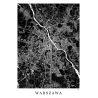 Plakat mapa Warszawa