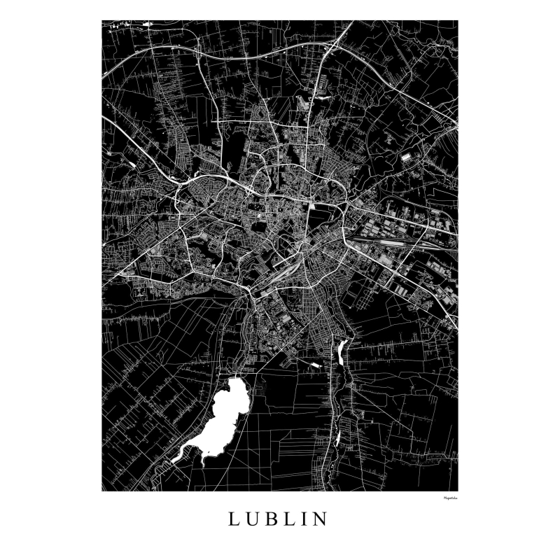 Plakat mapa Lublin