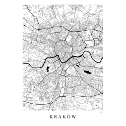 Plakat mapa Kraków