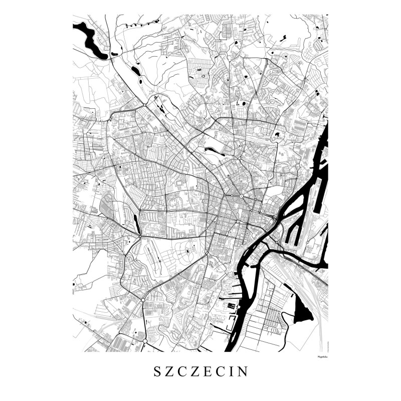 Plakat mapa Szczecin