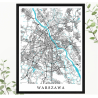 Warszawa - plakat mapa Warszawy