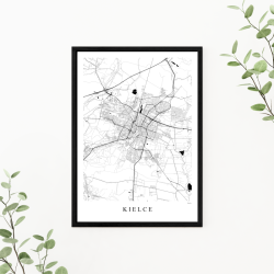 Kielce - plakat mapa Kielc...